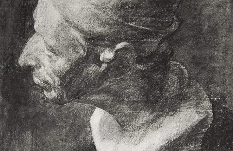 カズヒコ カケガワ　木炭デッサン作品