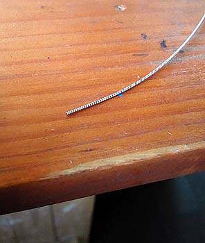 木炭の芯抜き道具、先端