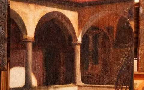 カズヒコ カケガワ油彩作品の部分図