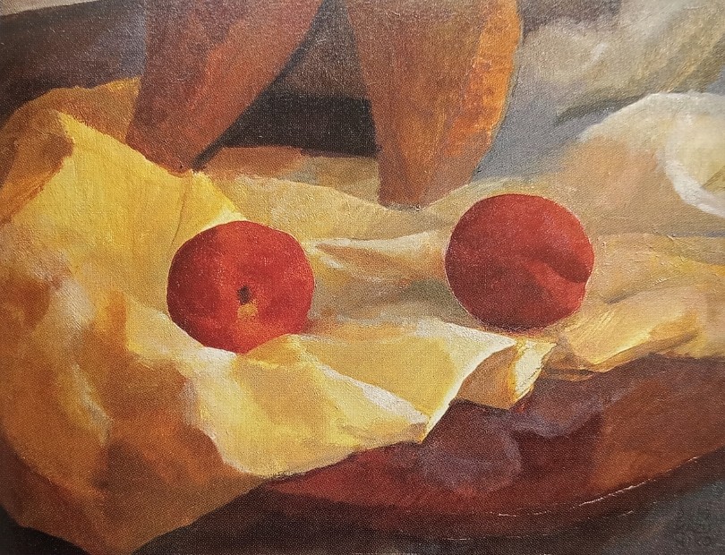 赤い果物のある静物